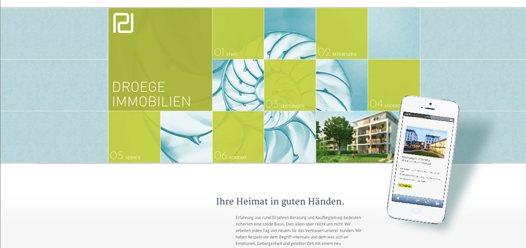 Responsive Web Design: reinsicht baut neuen Web-Auftritt für Dröge Immobilien – mit klarer Struktur und individuellen Möglichkeiten.